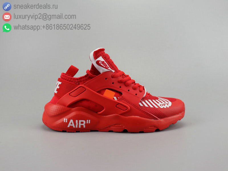 OFF-WHITE X NIKE AIR HUARACHE RED UNISEX RUNNING SHOES